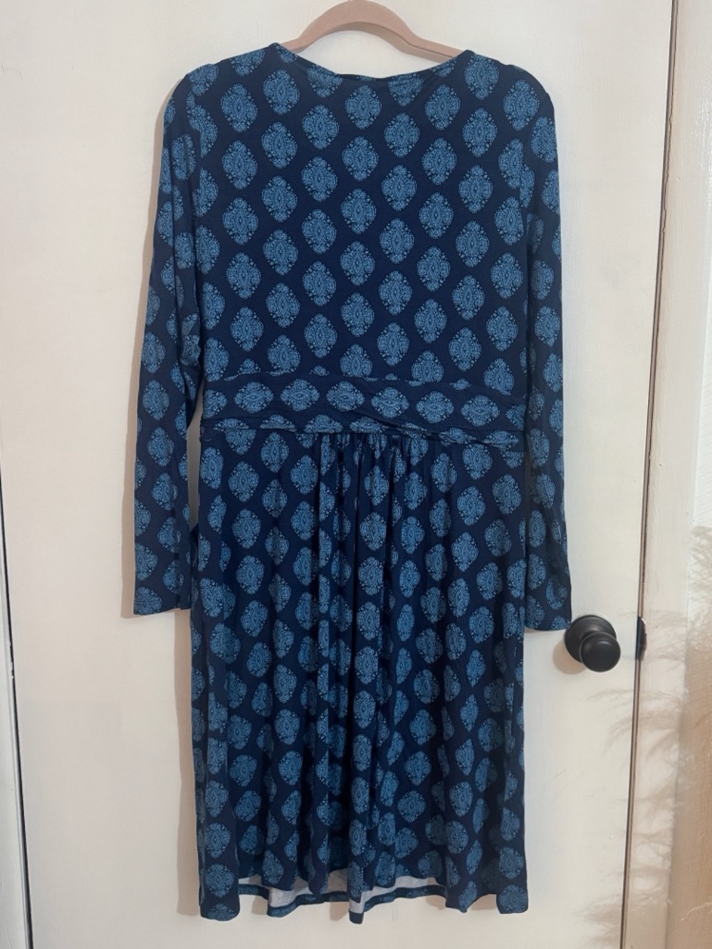 Boden Blue Print Abigail Jersey Dress size 12R - Picture 5 of 8